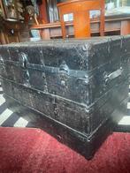 Grote oude kist met opbergvak, Huis en Inrichting, Woonaccessoires | Kisten, Ophalen, Gebruikt, Minder dan 50 cm