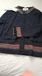 Mooi donkerblauw vestje met streepjes details - met kaartje, Aletta, Meisje, Trui of Vest, Ophalen of Verzenden