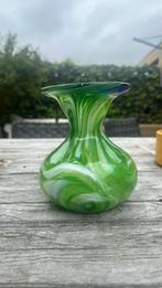 Prachtige vaas murano groen gevlamd, Antiek en Kunst, Ophalen of Verzenden
