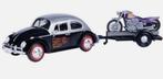 VW Volkswagen kever met aanhanger + harley modelauto, Ophalen of Verzenden, Nieuw, Overige merken