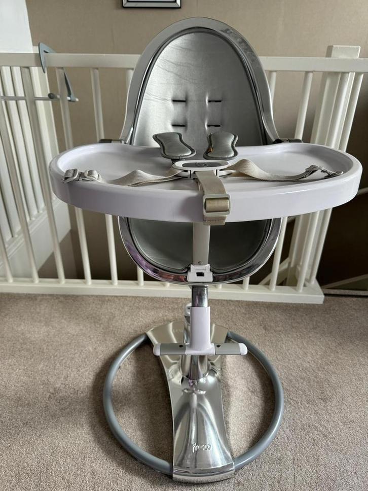Bloom fresco kinderstoel chroom/silver pakket, Kinderen en Baby's, Kinderstoelen, Zo goed als nieuw, Meegroeistoel, Aanschuifbaar