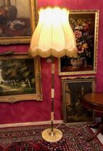Brocante staande lamp / vloerlamp koper antiek lampenkap, Overige materialen, 150 tot 200 cm, Ophalen of Verzenden, Antiek / klassiek