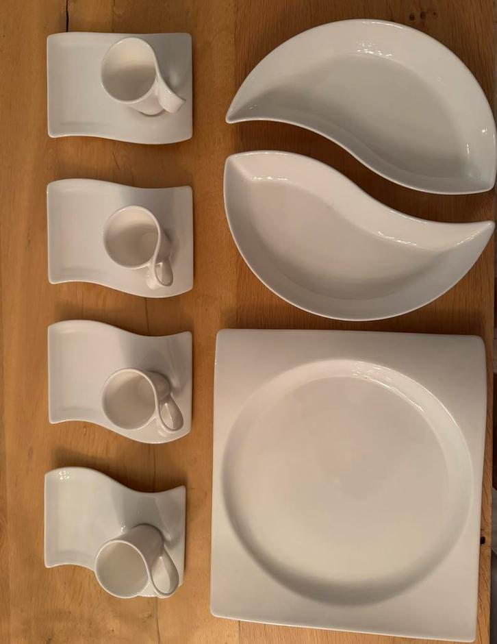 Villeroy & Boch designservies – wit – complete set, Huis en Inrichting, Keuken | Servies, Zo goed als nieuw, Schaal of Schalen
