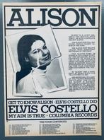 ELVIS COSTELLO 1978 originele Advertentie ALLISON, Verzamelen, Gebruikt, Ophalen of Verzenden, Poster, Artwork of Schilderij