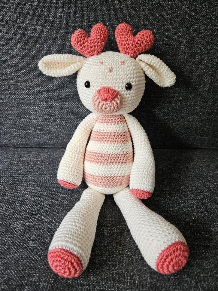 Gehaakt Rendier Knuffel Coco, Kinderen en Baby's, Speelgoed | Knuffels en Pluche, Nieuw, Overige typen, Ophalen of Verzenden