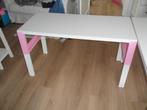 Ikea Pahl meegroei kinderbureau roze wit 128x58, Ophalen, In hoogte verstelbaar, Zo goed als nieuw, Bureau