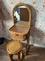 Vintage rotan kaptafel, Huis en Inrichting, Tafels | Kaptafels, Ophalen, Zo goed als nieuw, 50 tot 100 cm, Minder dan 100 cm