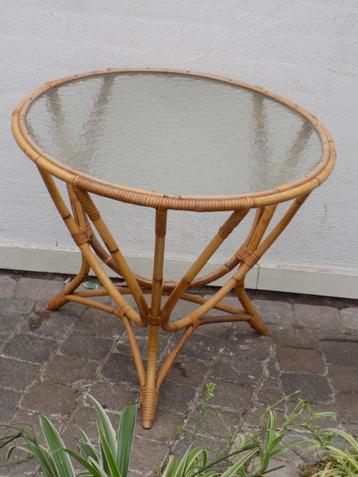 Tafel salontafel vintage retro Rohe rotan bamboe Sliedregt beschikbaar voor biedingen