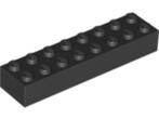 Lego 2x8 bouwstenen 9x zwart losse onderdelen, Ophalen of Verzenden, Gebruikt, Losse stenen, Lego