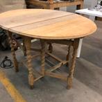 Antiek Engelse Gate-leg Tafel, massief Eikenhout, blank, Ophalen of Verzenden