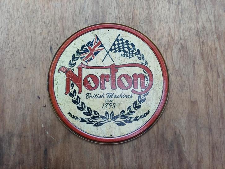 NORTON reclamebord British Machines since 1898, Verzamelen, Merken en Reclamevoorwerpen, Zo goed als nieuw, Reclamebord, Ophalen of Verzenden
