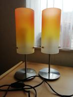2 Tafel lampen, Verlopend Oranje glas , Trio Leuchten, Huis en Inrichting, Lampen | Tafellampen, Gebruikt, Ophalen of Verzenden