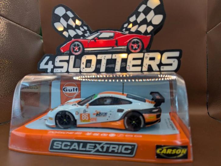 Scalextric Porsche 911 #86 Gulf ELMS Silverstone 2015, Kinderen en Baby's, Speelgoed | Racebanen, Nieuw, Elektrisch, Overige merken
