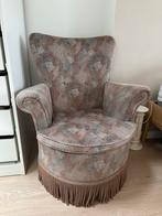 Vintage fauteuil met franjes, Ophalen, Gebruikt, Minder dan 75 cm, Stof