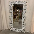 Barok spiegel - houten lijst - wit - 170 x 90 cm -TTM Wonen, 50 tot 100 cm, 150 tot 200 cm, Rechthoekig, Ophalen of Verzenden
