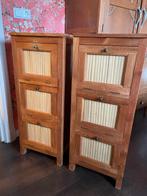 Vintage Tropisch Houten Kastjes met Klepdeuren, Antiek en Kunst, Antiek | Meubels | Kasten, Ophalen