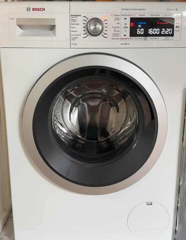 Bosch iDos serie 8, Witgoed en Apparatuur, Wasmachines, Gebruikt, Voorlader, 8 tot 10 kg, 85 tot 90 cm, 1600 toeren of meer, Ophalen