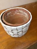 Sier bloempotten keramisch - prima staat!, Tuin en Terras, Bloempotten, Ophalen, Rond, Binnen, Zo goed als nieuw