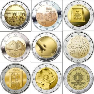 2 Euro CC-Munten Malta 2012 t/m 2021 (vers uit de rol) UNC beschikbaar voor biedingen