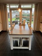 grenen eettafel met 6 stoelen, Huis en Inrichting, Ophalen, Gebruikt, 50 tot 100 cm, Vijf personen of meer