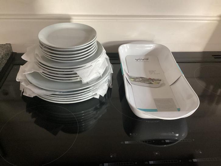 Villeroy & Boch Vivo wit servies 6 p nieuw ovenschaal vis, Huis en Inrichting, Keuken | Servies, Nieuw, Bord(en), Overige stijlen