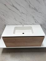 HR Badmeubel 100cm - French oak- Solid surface wastafel, Nieuw, Minder dan 100 cm, Wastafelkast, 25 tot 50 cm