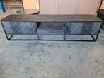 Tv-meubel mangohout visgraat 210 cm lang, Huis en Inrichting, Kasten | Televisiemeubels, Ophalen, ., 200 cm of meer, .