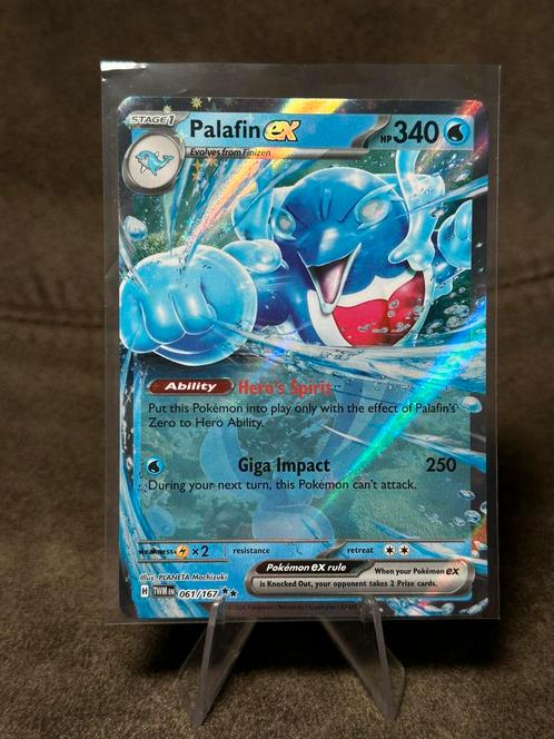 Palafin Ex #61 061/167 (Pokemon Twilight Masquerade), Hobby en Vrije tijd, Verzamelkaartspellen | Pokémon, Zo goed als nieuw, Losse kaart