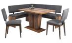 Eetgroep Kelong (4-delig) eetkamerset, Antraciet, Ophalen, Zo goed als nieuw, Hout, Hout/look