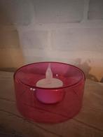 Roze Kaars / Kandelaar, Huis en Inrichting, Kunststof, Ophalen of Verzenden, Zo goed als nieuw, Kaars
