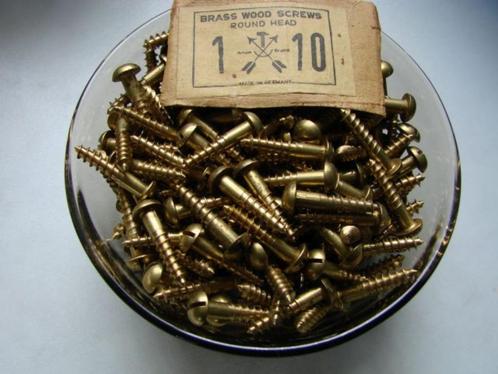 antieke messing houtschroeven, Doe-het-zelf en Verbouw, IJzerwaren en Bevestigingsmiddelen, Nieuw, Schroeven, Minder dan 50 mm