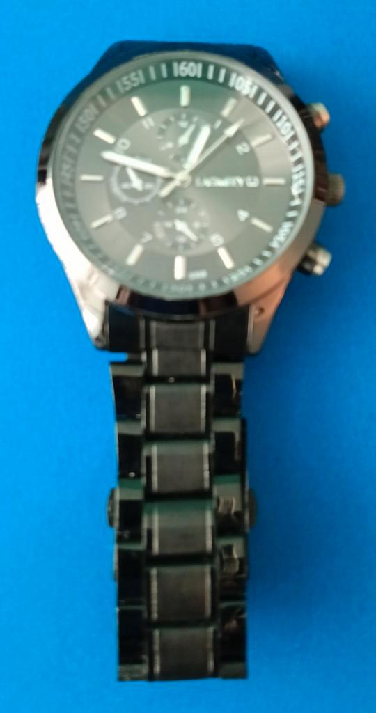 LAGMAY GQ Horloge - Zwart - Defect, Sieraden, Tassen en Uiterlijk, Horloges | Heren, Gebruikt, Polshorloge, Overige merken, Overige materialen