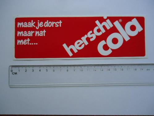 sticker oud HERSCHI COLA fris frisdrank drank retro, Verzamelen, Stickers, Zo goed als nieuw, Bedrijf of Vereniging, Verzenden