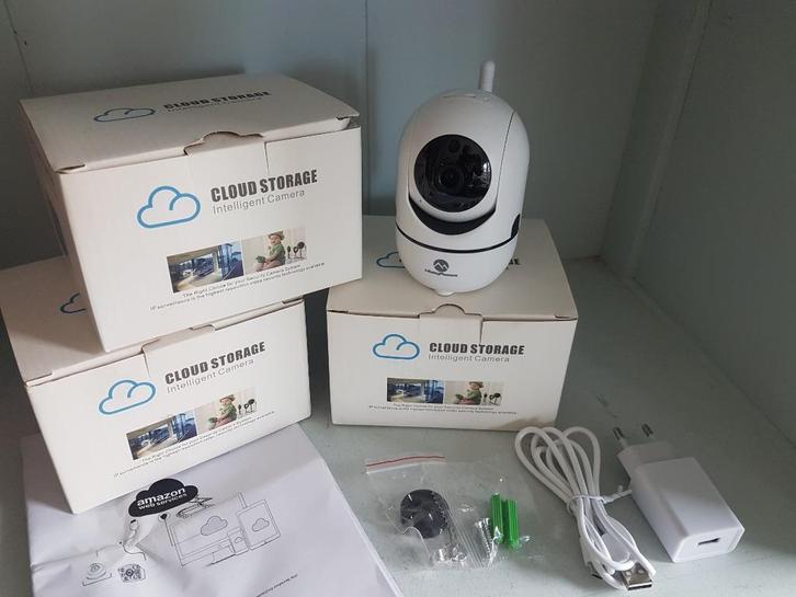 Beveiligingscamera's (2x) Cloud Storage Intelligent Camera's, Audio, Tv en Foto, Videobewaking, Nieuw, Binnencamera, Ophalen