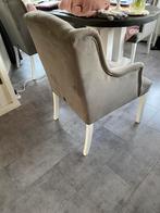 4 eetkamerstoelen van brocante opkamer 150€ ps grijze stof, Grijs, Vier, Brocant, Stof