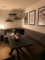 Smalle houten eettafel met matrixpoot, Huis en Inrichting, Tafels | Eettafels, Ophalen, Eikenhout, Nieuw, 50 tot 100 cm