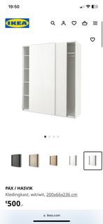 Kledingkast wit PAX/HASVIK 200x66x236 cm, Huis en Inrichting, Kasten | Kledingkasten, 200 cm of meer, Met hangruimte, Gebruikt