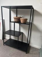 Vakkenkast / roomdivider zwart met stalen frame, Ophalen, Zo goed als nieuw