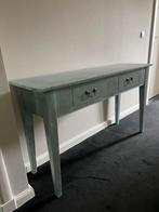 Sidetable in grijsachtig groene patina, Ophalen, Gebruikt, 100 tot 150 cm, Landelijk. Strak antiek. Tijdloos.
