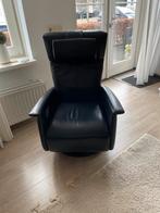 Donkerblauwe leren  elektrische Prominent Sta Op Stoel Leer, Ophalen, Zo goed als nieuw, Leer, 75 tot 100 cm