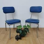 Vintage Mid Century chroom en skai lederen buizen stoelen, Valkenswaard, Gebruikt, Twee, Info@flashbackfurniture.nl
