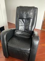 Zwart leren massagestoel in goede staat, Huis en Inrichting, Fauteuils, Ophalen of Verzenden, Gebruikt, Leer, 75 tot 100 cm