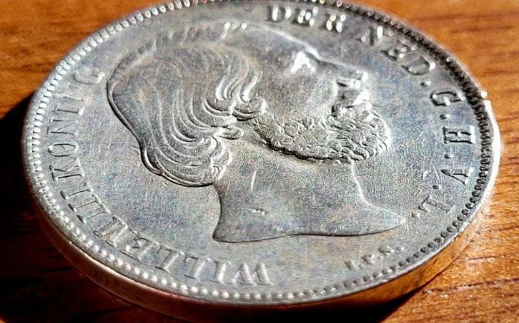 1/2 gulden 1863 - halve gulden 1863, Postzegels en Munten, Munten | Nederland, Losse munt, ½ gulden, Koning Willem III, Zilver
