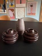 Kähler Cono kandelaars in bruin glazuur, Bruin, Ophalen of Verzenden, Zo goed als nieuw, Minder dan 25 cm