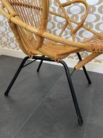 Vintage rotan Rohe Noordwolde fauteuil, Huis en Inrichting, Fauteuils, Ophalen, Gebruikt, Minder dan 75 cm, Vintage