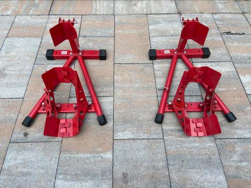HBM Inrijwielklem Model 1 - ROOD, 2 stuks, Motoren, Accessoires | Overige, Zo goed als nieuw, Ophalen