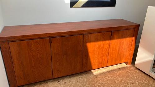Massief eiken dressoir Deense stijl 220x50 en 84 hoog, Huis en Inrichting, Kasten | Dressoirs, Gebruikt, 200 cm of meer, 25 tot 50 cm