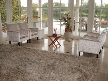 Giessenburg: 4x Belgano fauteuil + 2x poef dierenprint glans beschikbaar voor biedingen