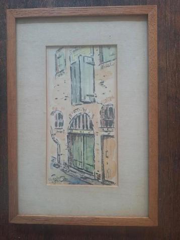 Aquarel Schilderij Charles - Ingelijst Amsterdam 1932 beschikbaar voor biedingen
