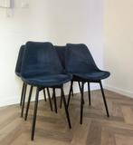 Eetkamerstoelen Velvet / Velours Blauw Zwart, Huis en Inrichting, Stoelen, Ophalen of Verzenden, Zo goed als nieuw, Blauw